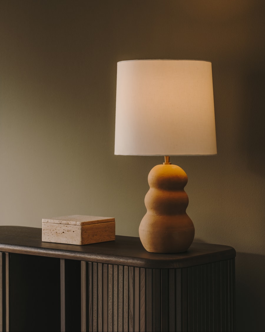 Japandi terracotta tafellamp