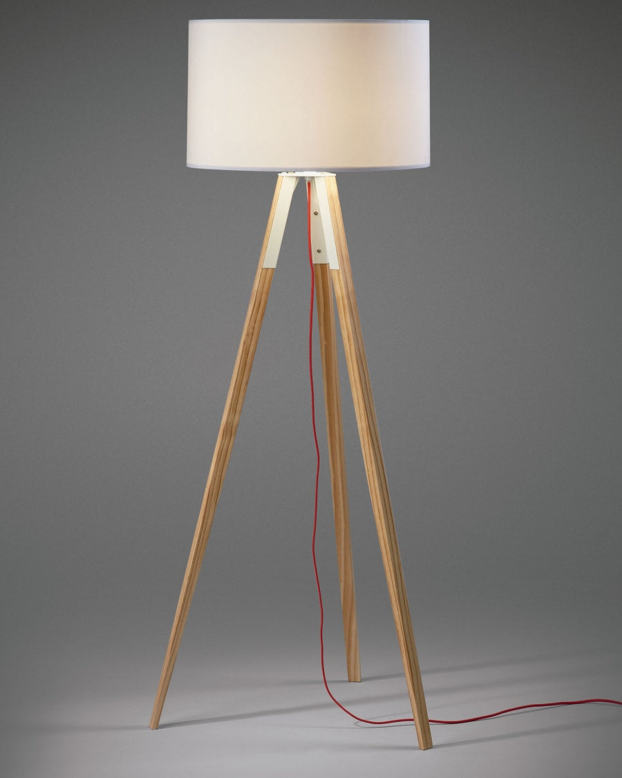 Japandi vloerlamp met trommellampenkap