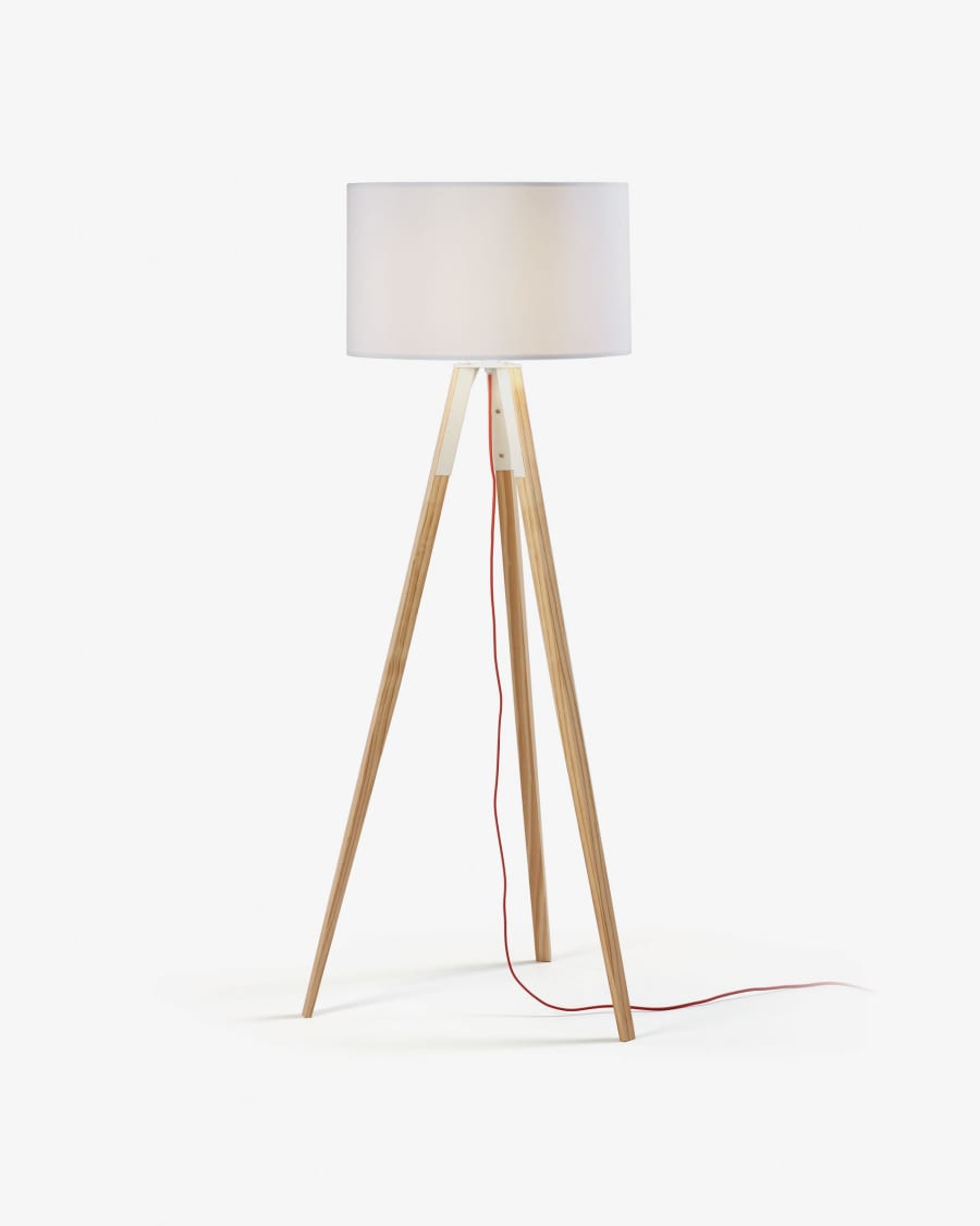 Japandi vloerlamp met trommellampenkap