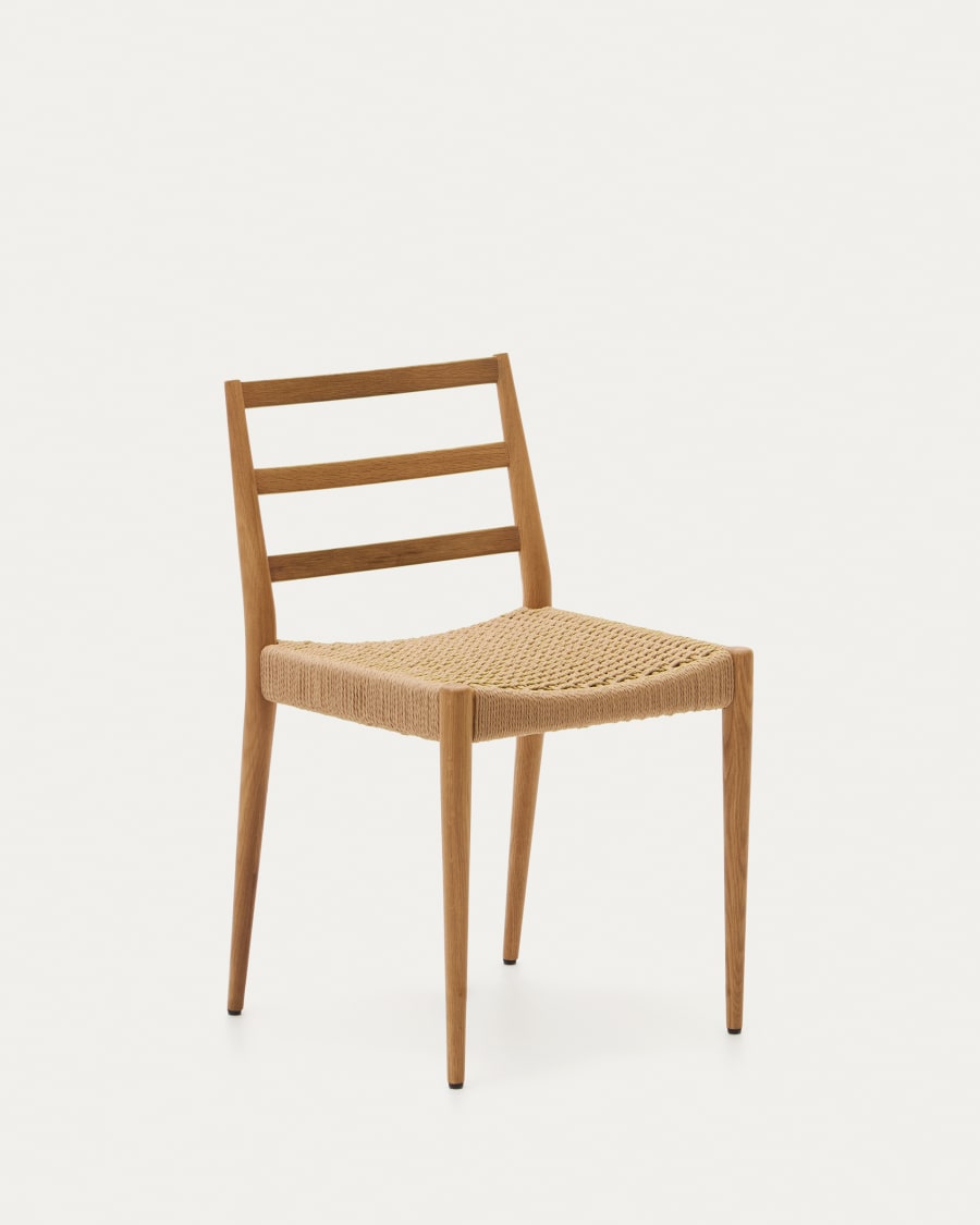 Japandi stoel van hout en touw