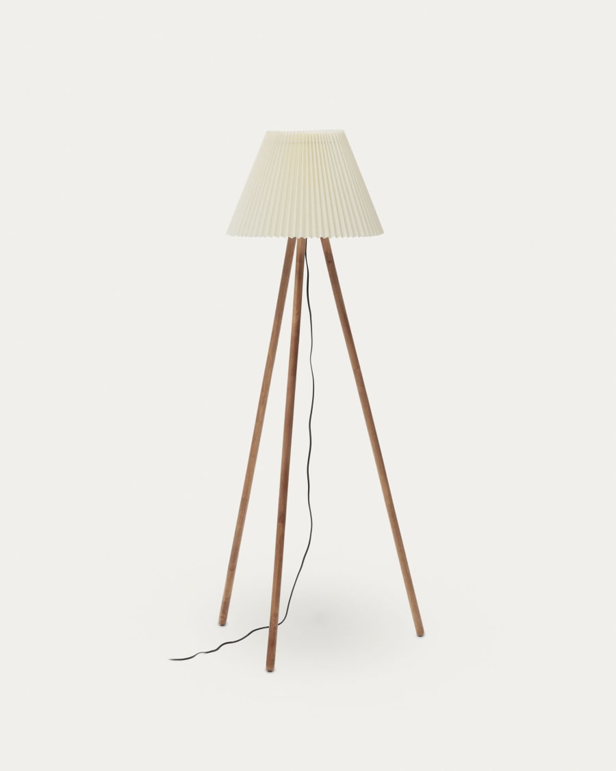 Japandi houten vloerlamp
