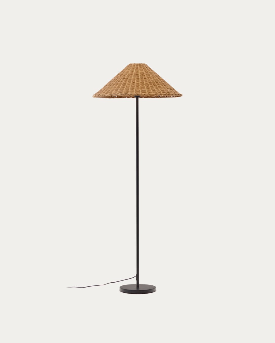 Japandi rotan vloerlamp