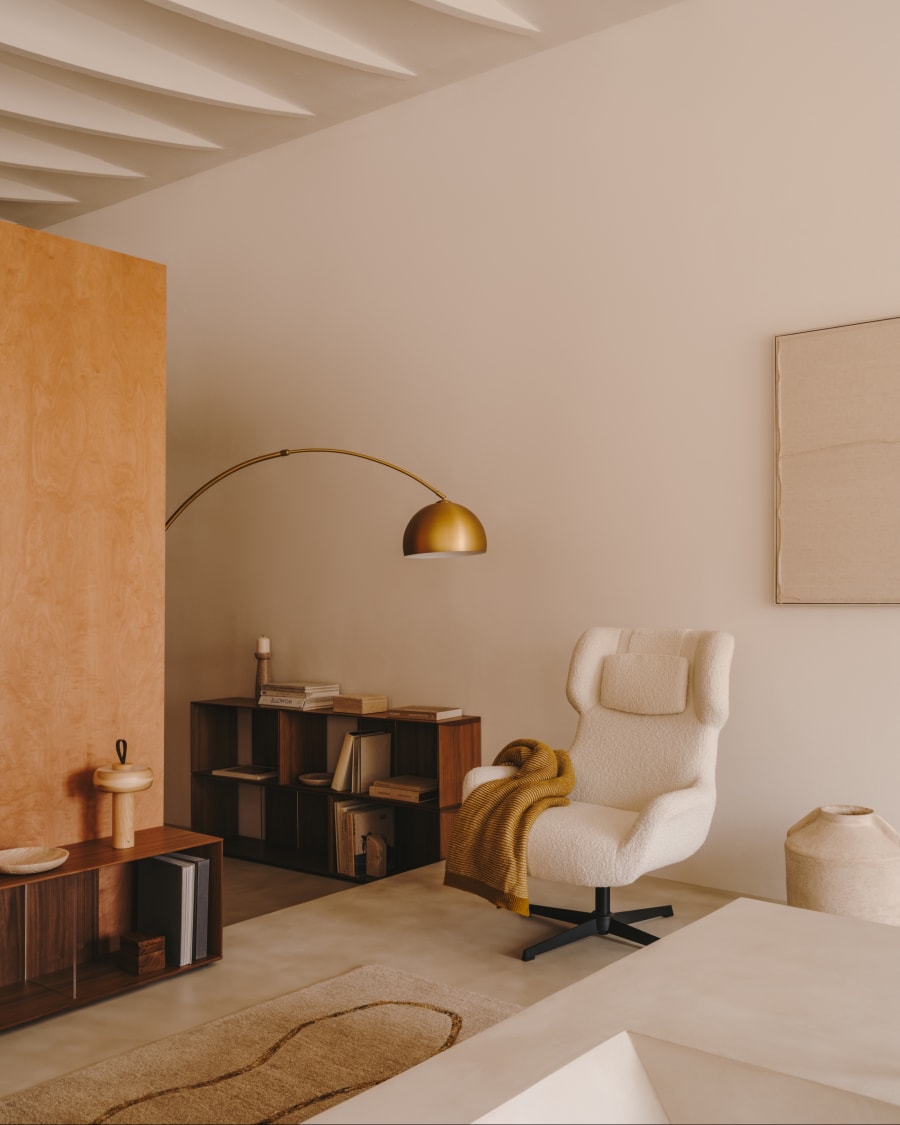 Japandi messing vloerlamp