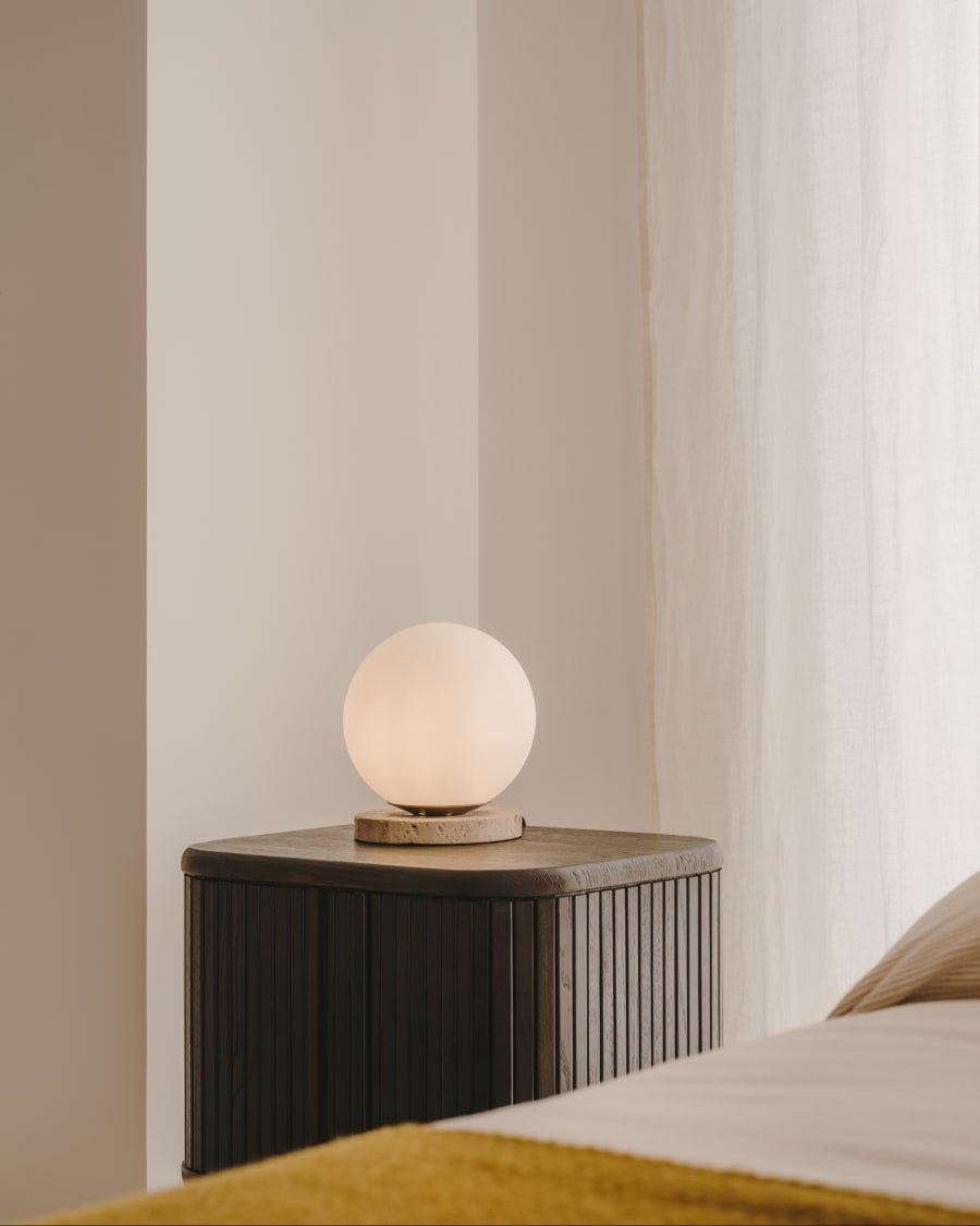 Japandi melkglazen tafellamp