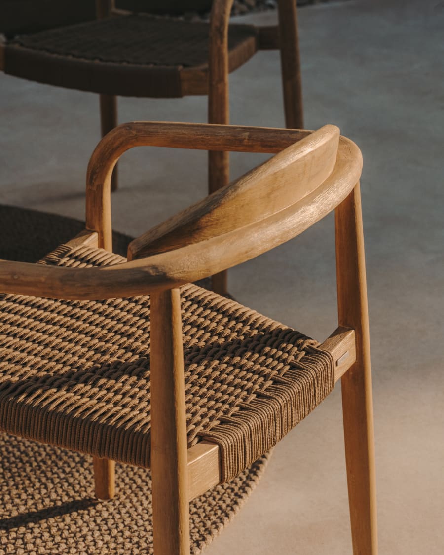 Javaanse Stoel Gebogen Japandi stoel van hout en touw | Japandi Store