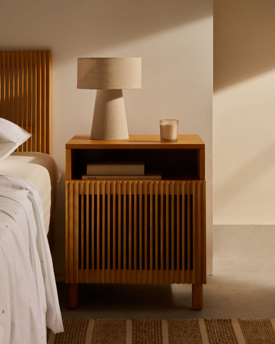 Japandi Lichthouten nachtkastje