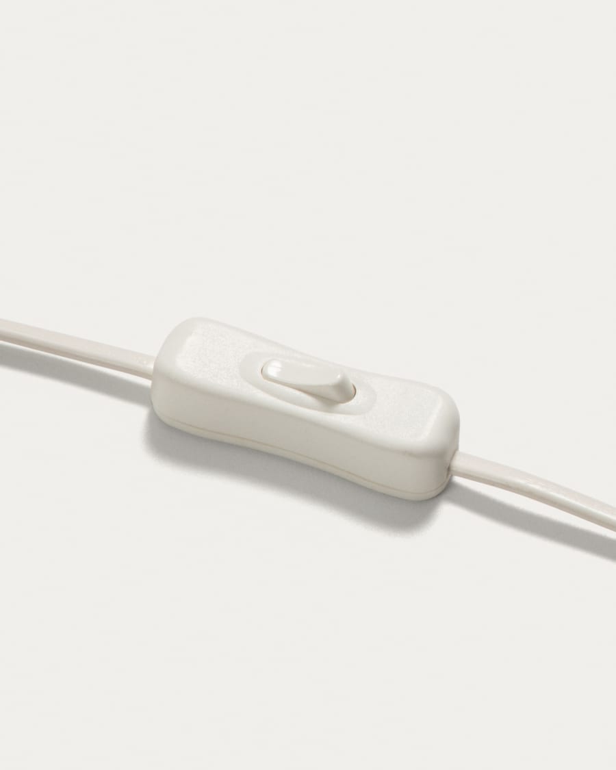 Japandi tafellamp van keramiek en bamboe