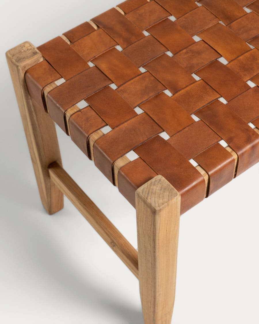 Japandi lederen zitbank