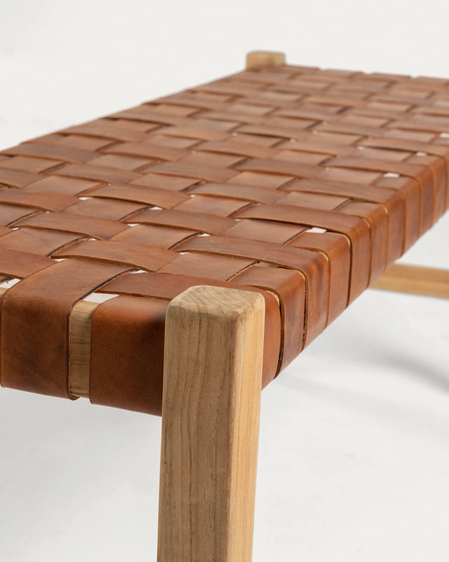 Japandi lederen zitbank