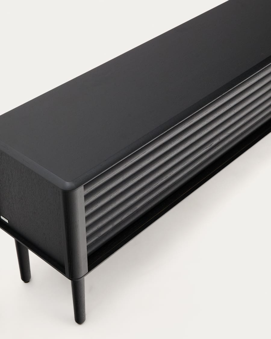 Zwarte Japandi tv-standaard