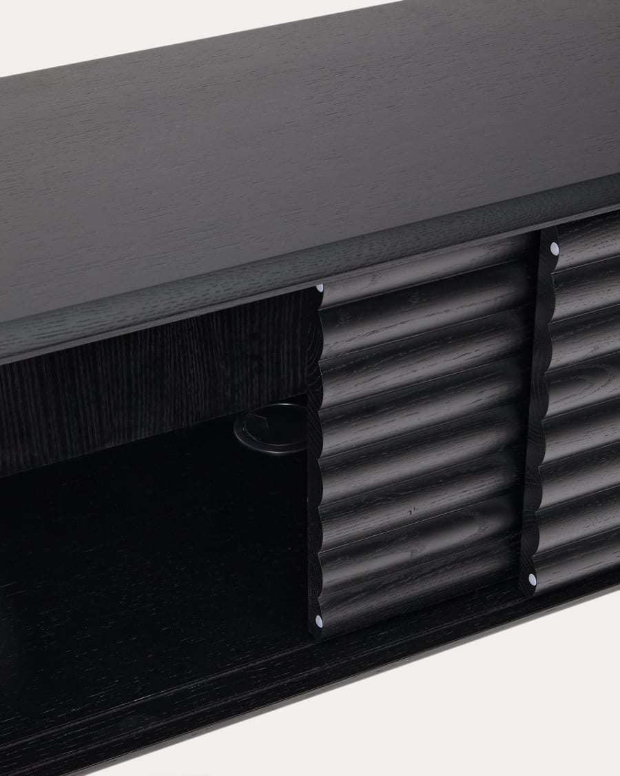 Zwarte Japandi tv-standaard