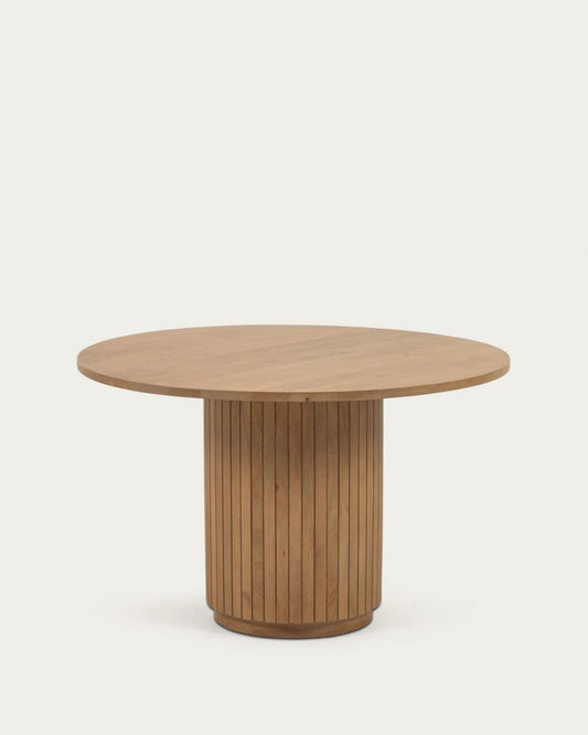 Ronde Japandi Lichthouten tafel