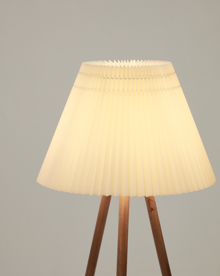 Japandi houten vloerlamp