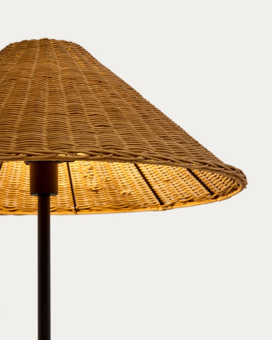 Japandi rotan vloerlamp