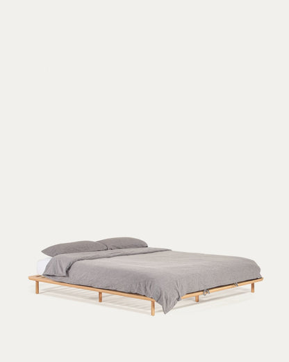 Japandi essenhouten bedframe