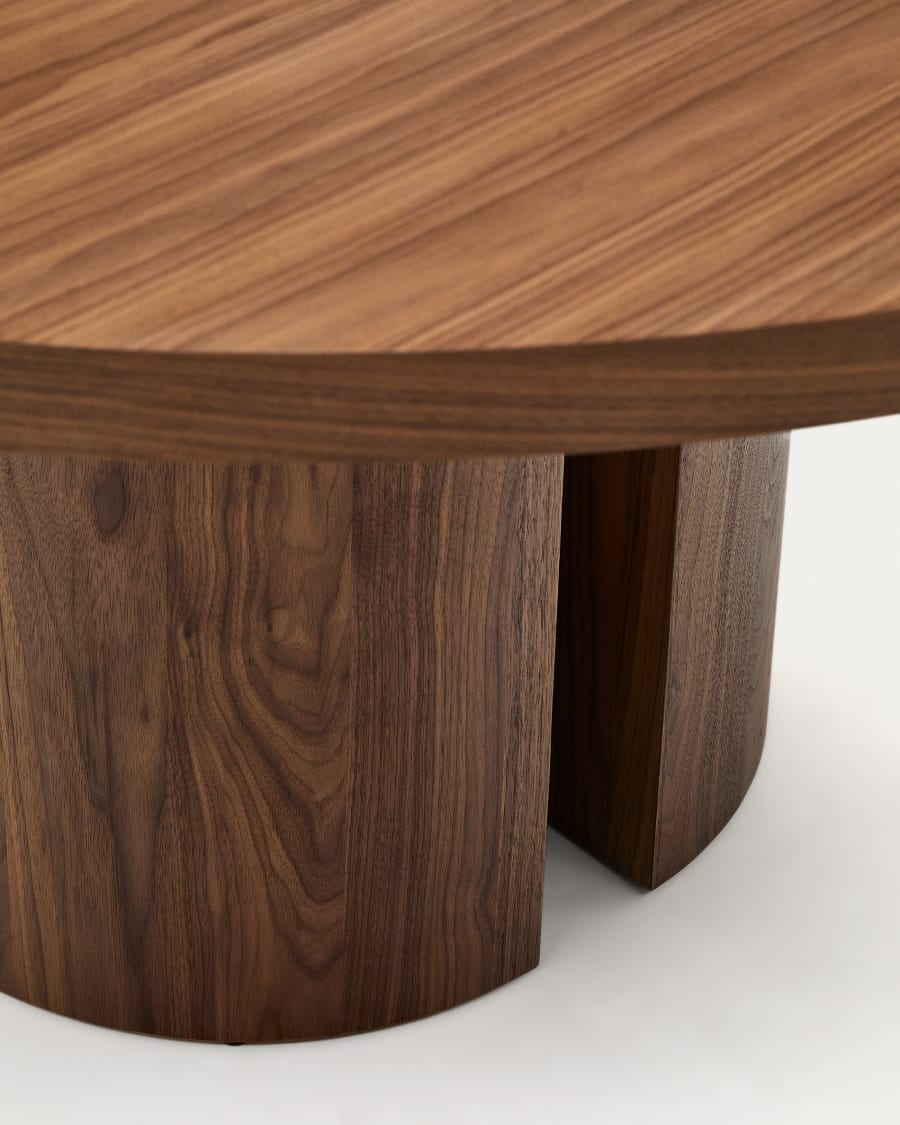 Ronde Japandi Bruin Houten Tafel