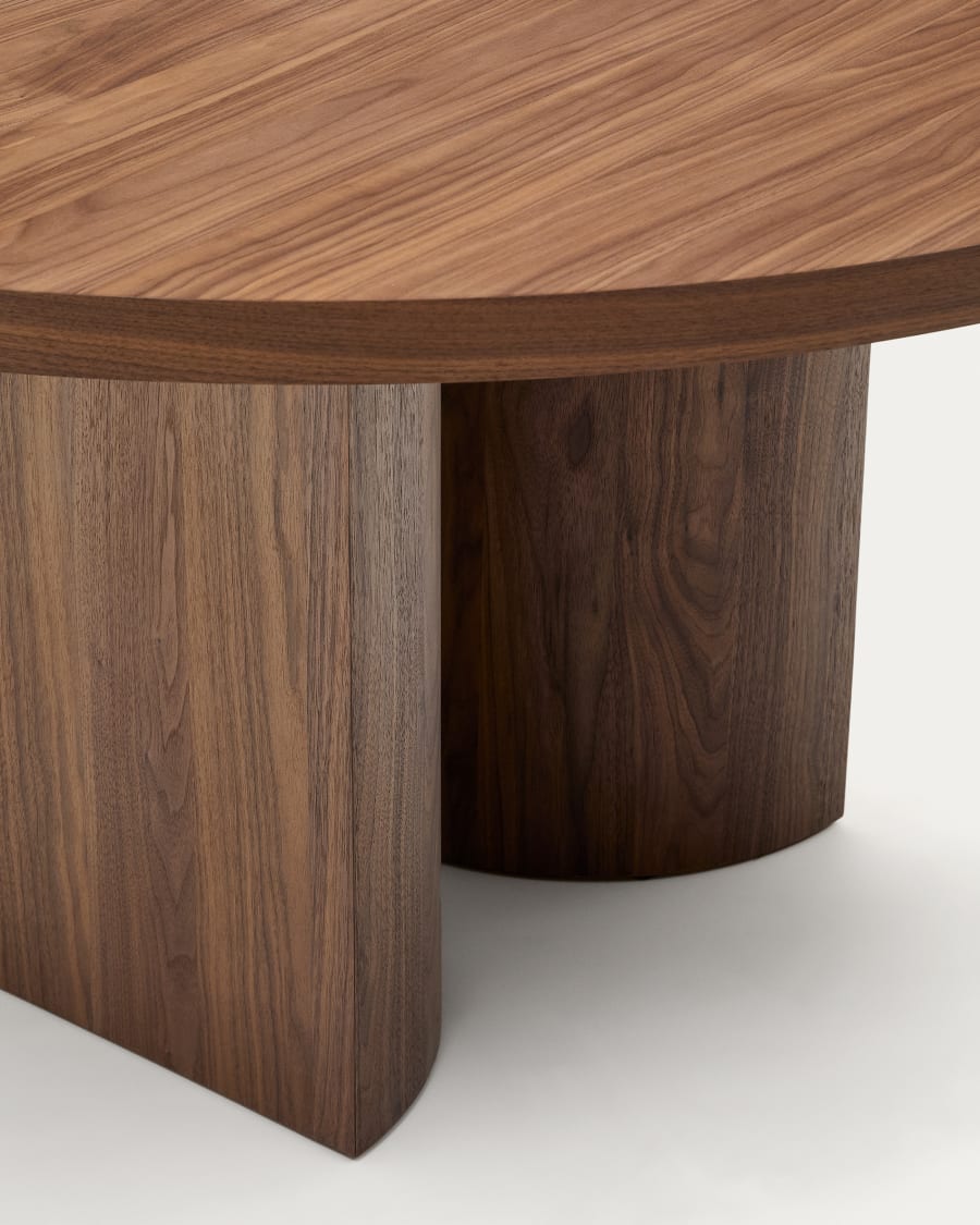 Ronde Japandi Bruin Houten Tafel