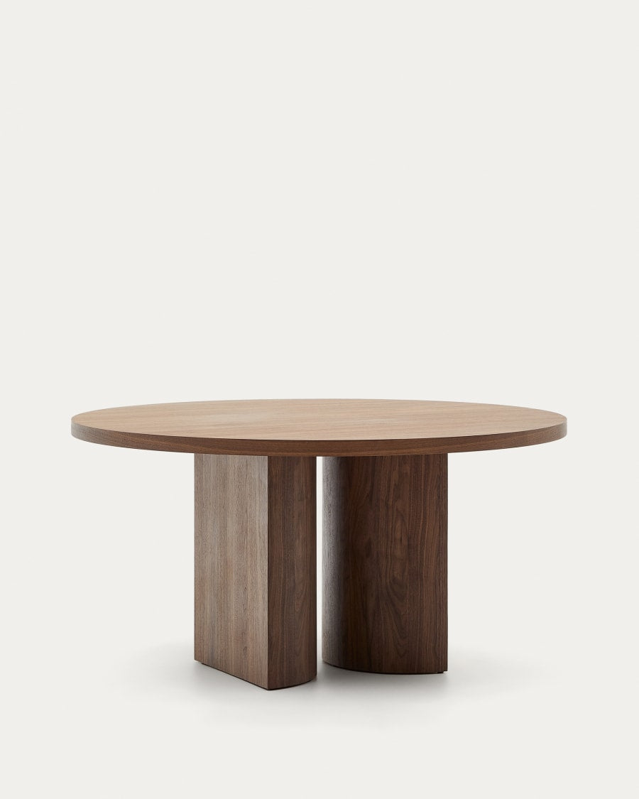 Ronde Japandi Bruin Houten Tafel