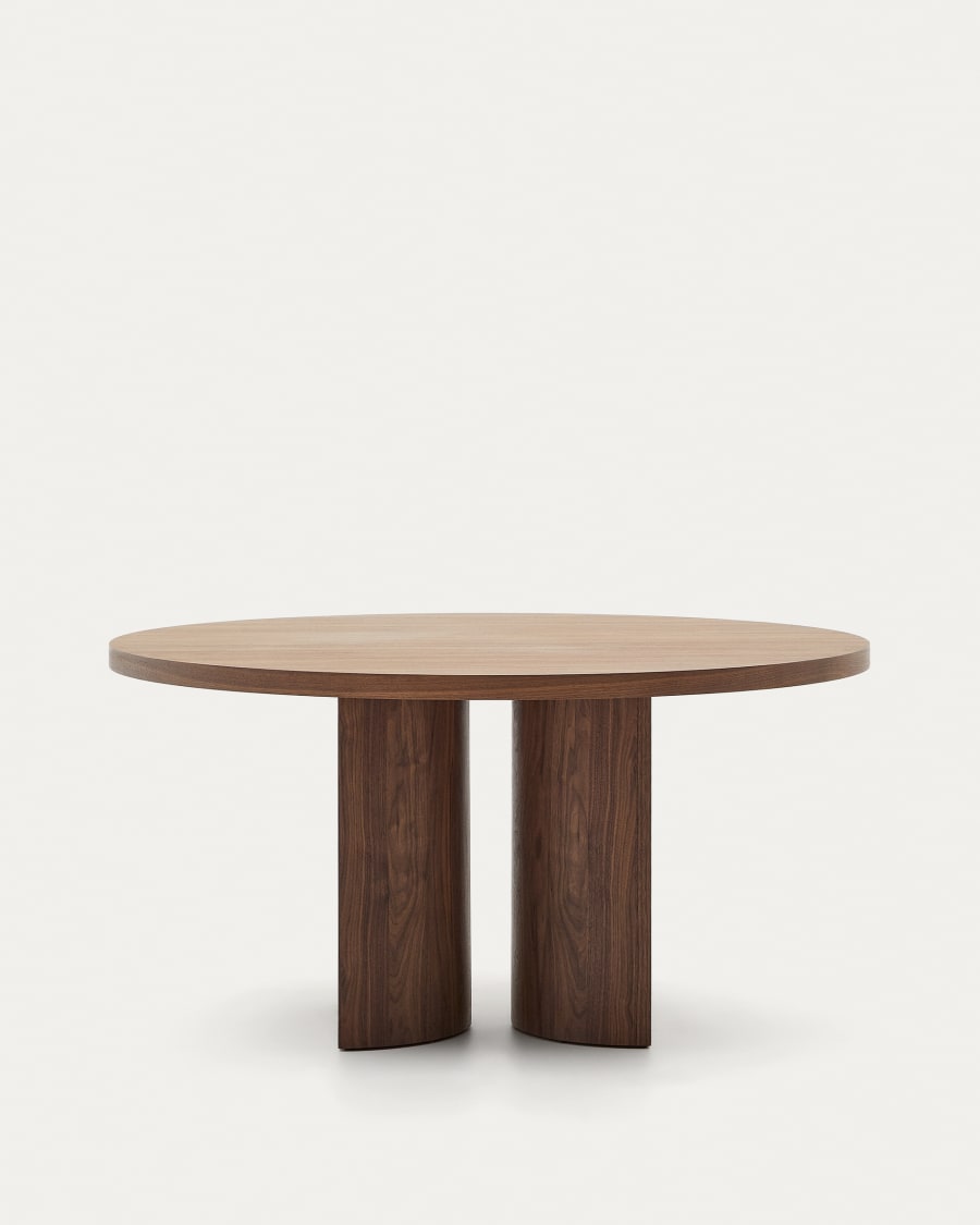 Ronde Japandi Bruin Houten Tafel