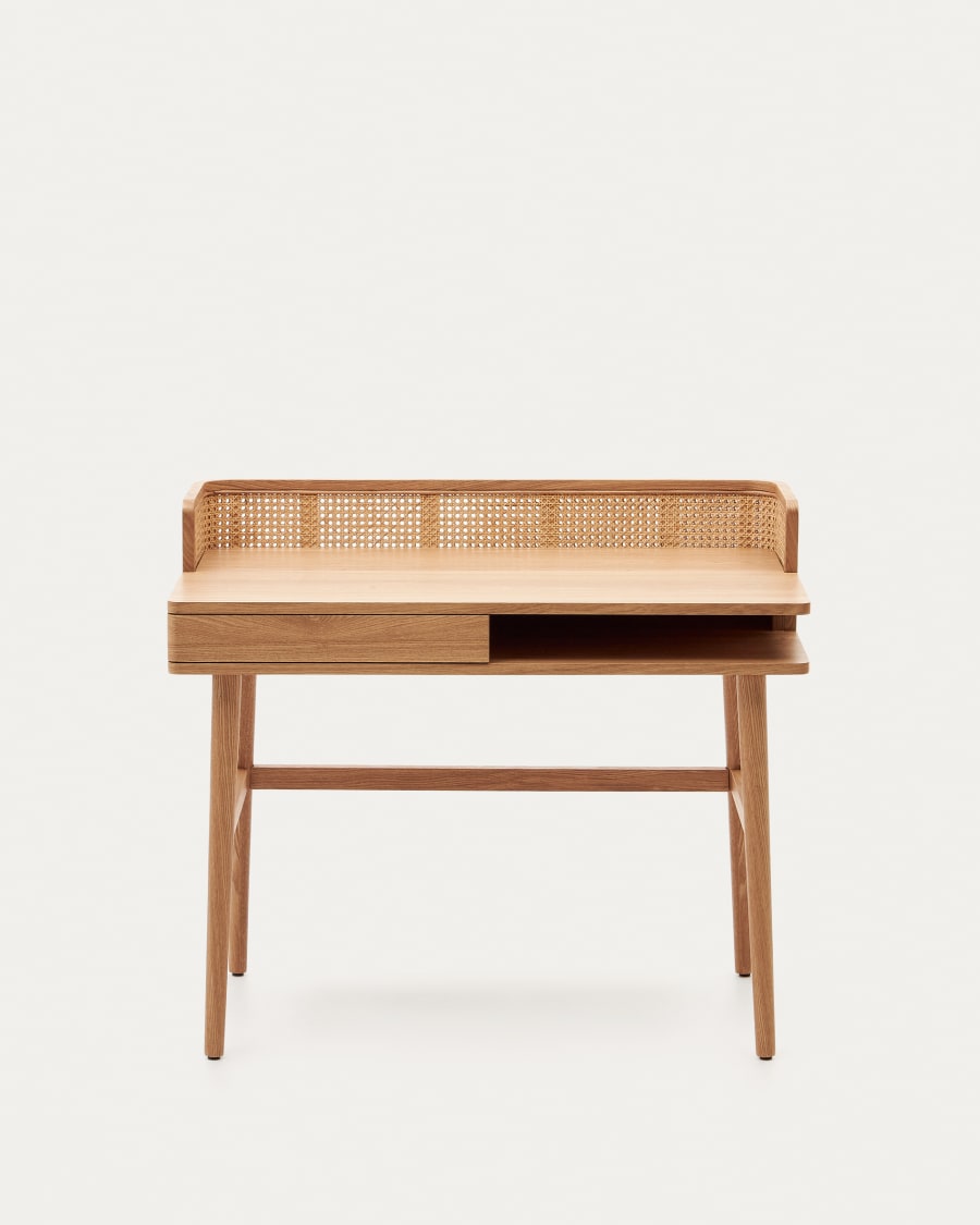 Japandi bureau van hout en rotan