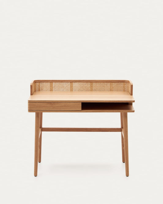 Japandi bureau van hout en rotan