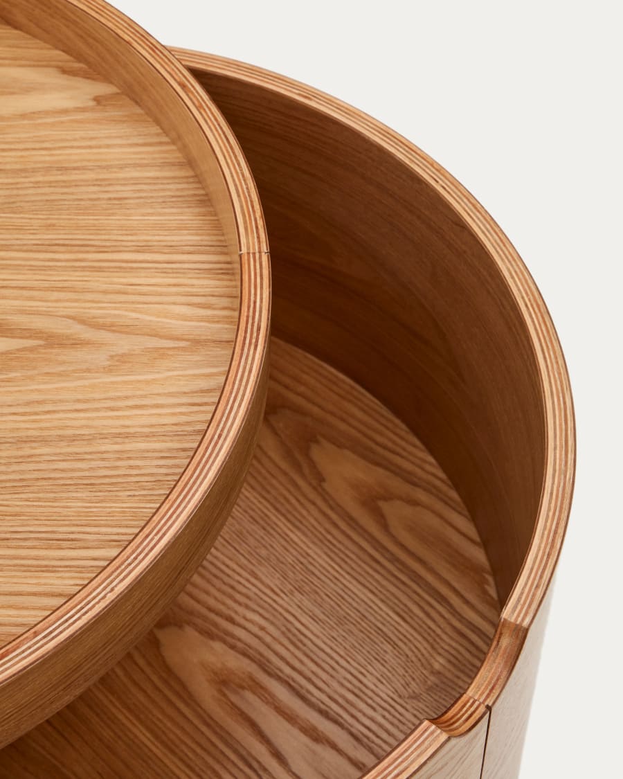 Rond Japandi nachtkastje