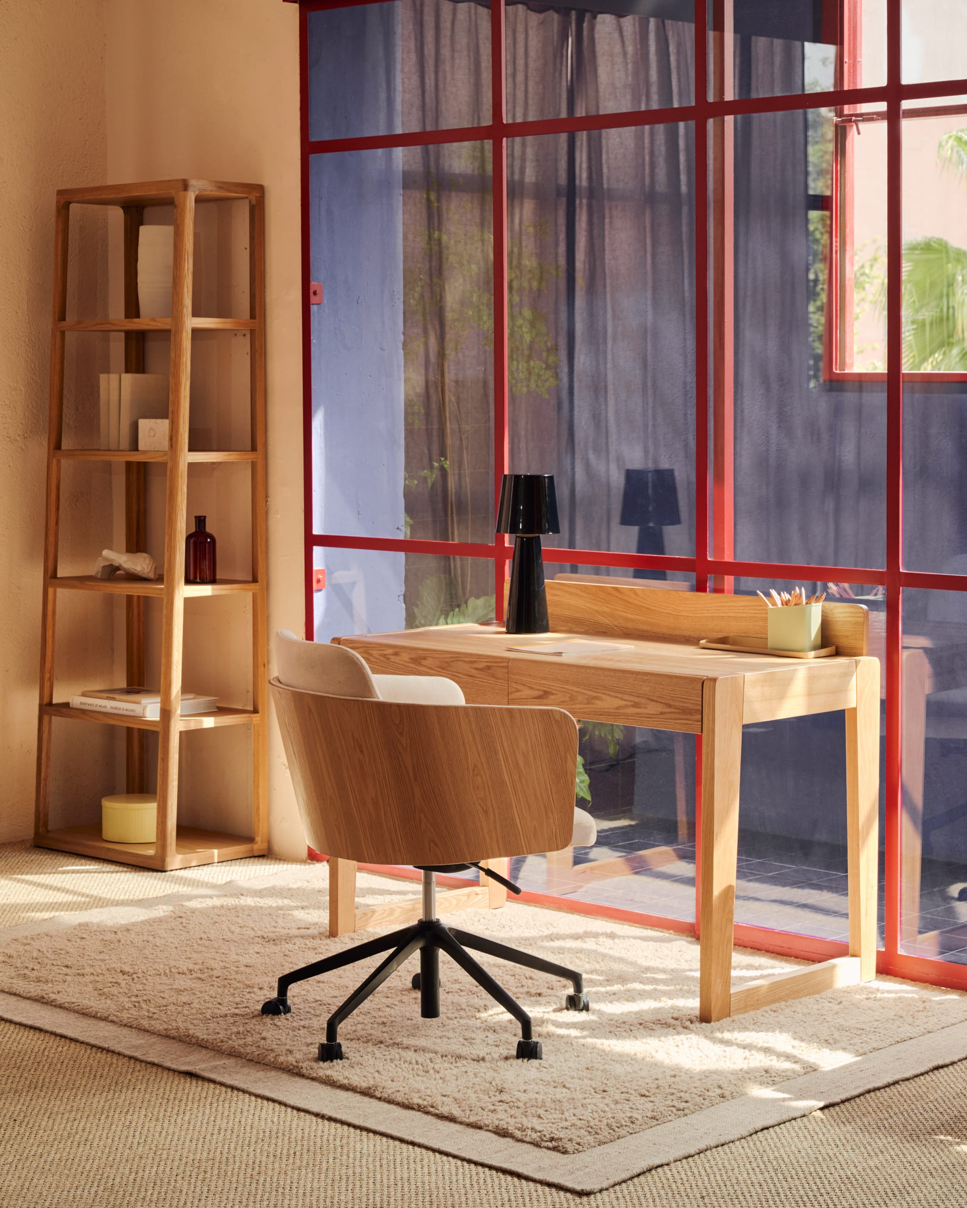 Japandi houten bureau