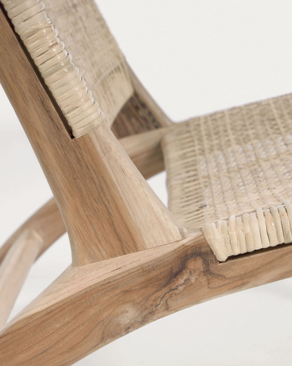 Japandi fauteuil van hout en rotan