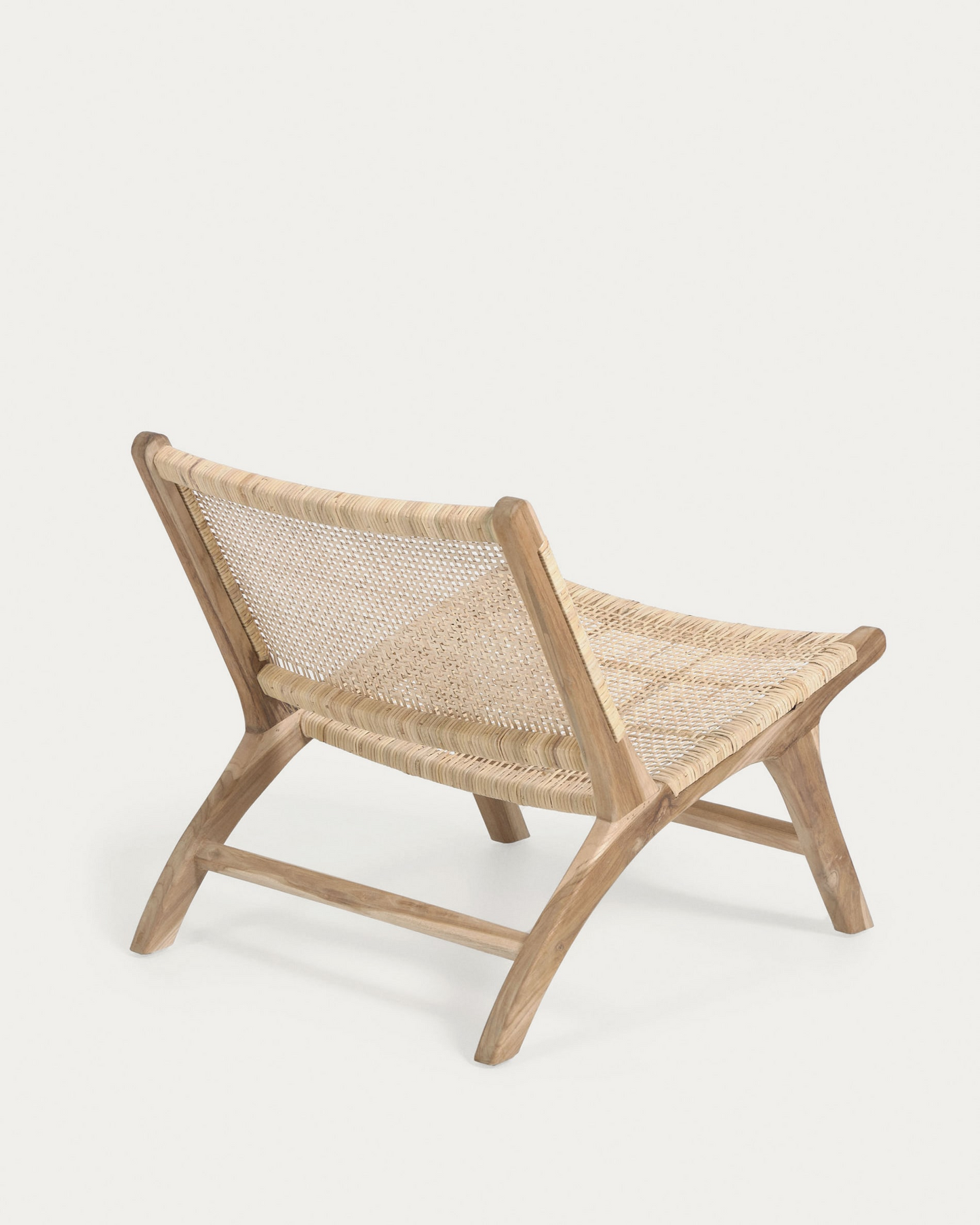 Japandi fauteuil van hout en rotan