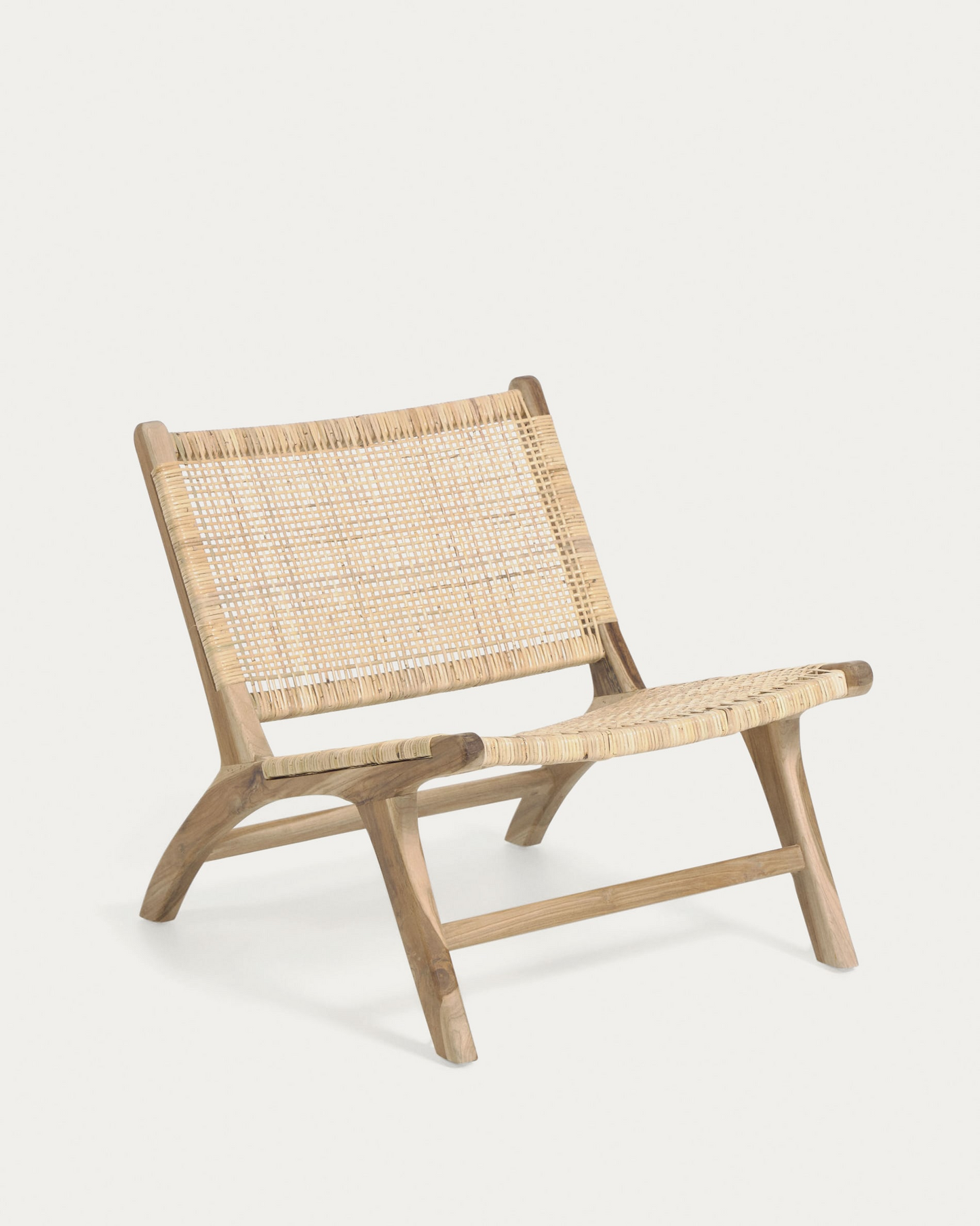 Japandi fauteuil van hout en rotan