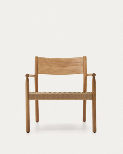 Japandi fauteuil van hout en touw